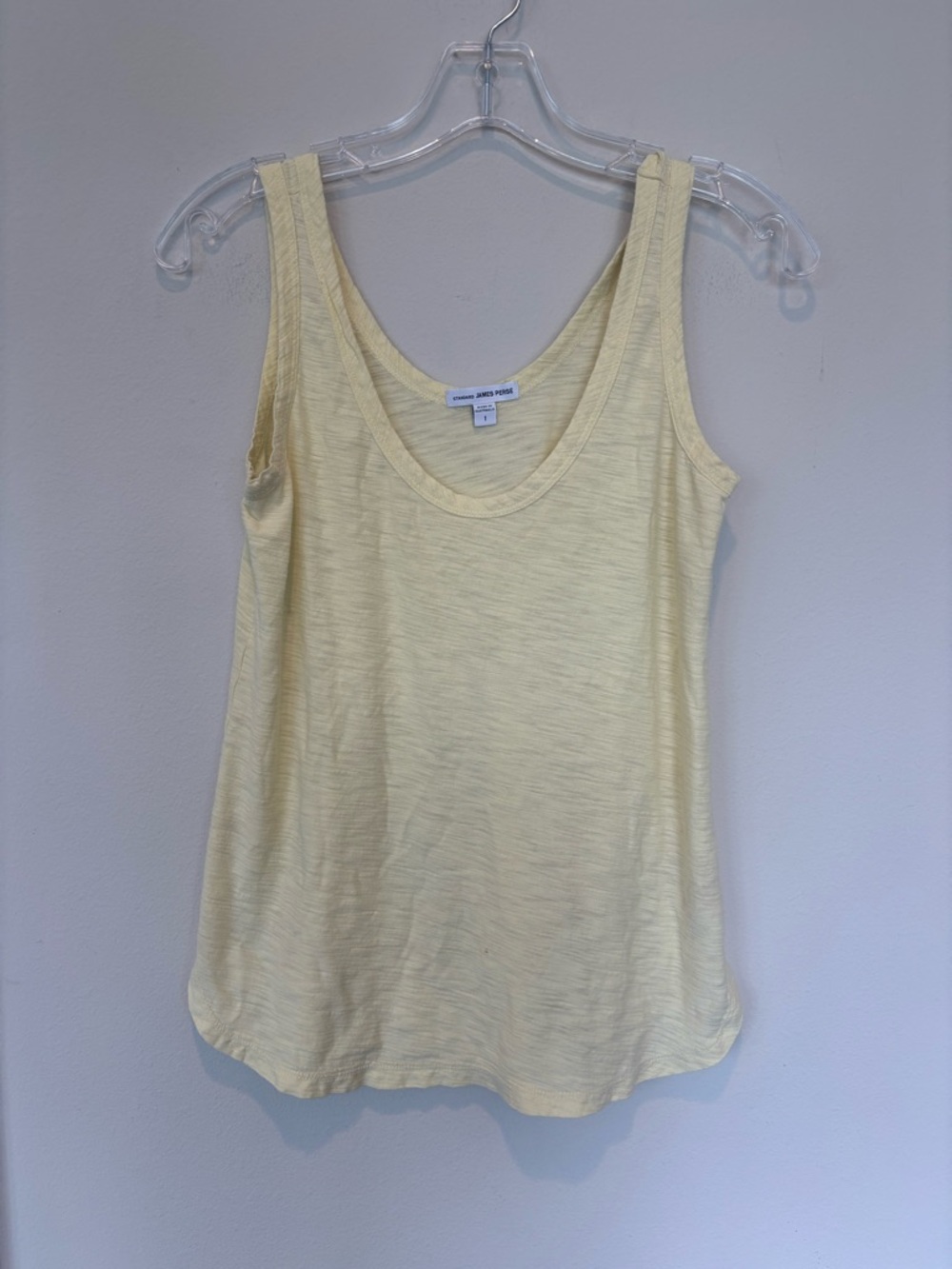 James Perse Light Yellow Scoop Neck Tank 062